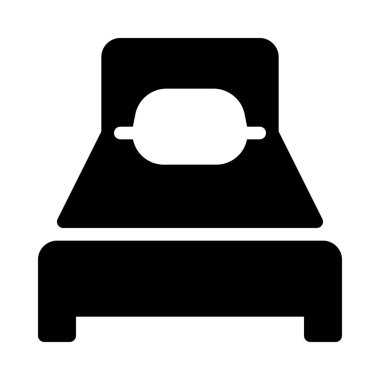 Tek yatak ev basit vektör çizim