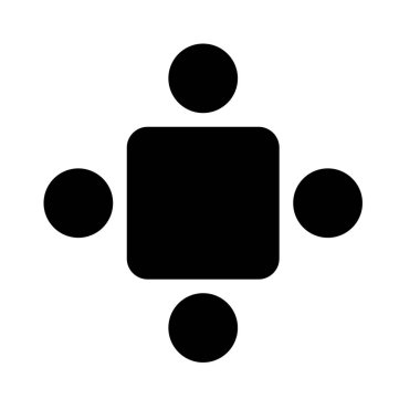 Basit vektör çizim simgesini yemek masası ayarla