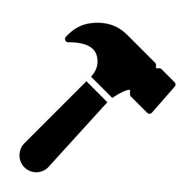 Beyaz izole çekiç onarım aracı simgesini 