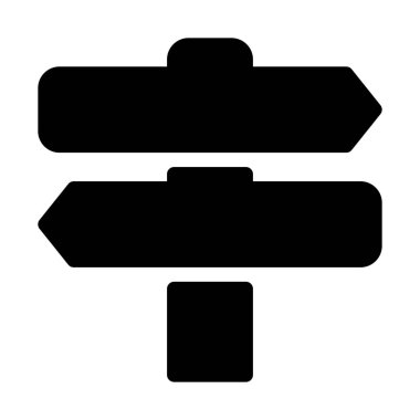 Yön işareti yazı basit vektör çizim