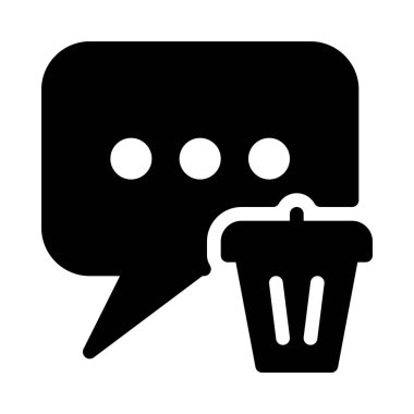 Beyaz izole sohbet silinen veya Kaldır simgesi