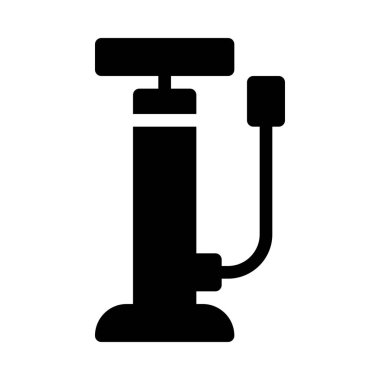 Araba hava pompası simgesi üzerinde beyaz izole 