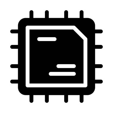 Basit vektör illüstrasyon simge bilgisayar donanım bilgi