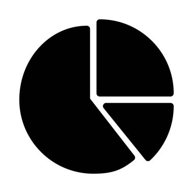 Ayrılmış pasta grafik üzerinde beyaz arka plan izole 