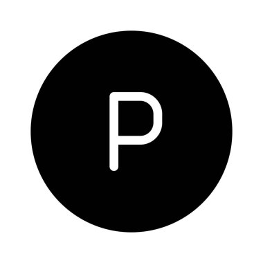 Mülkiyet hakları veya beyaz arka plan üzerinde izole işareti otopark 