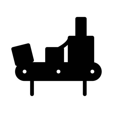 Fabrika Line beyaz arka plan üzerinde izole konveyör