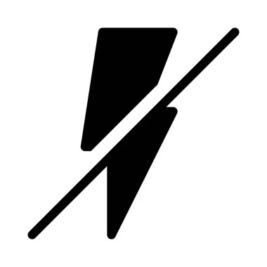 Hiçbir flash sembol, basit siyah çizgi resimde beyaz arka plan üzerinde