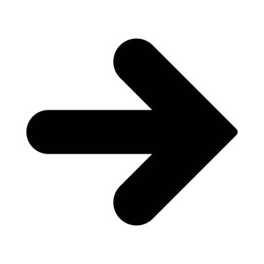 Beyaz arka plan üzerinde sağ yön ok