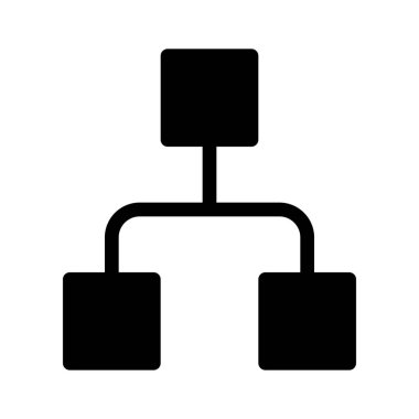 Beyaz arka plan üzerinde izole akış şeması diyagram simgesi 
