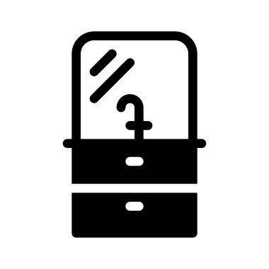 Tuvalet kabini musluk basit vektör çizim