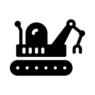 Beyaz arka plan üzerinde izole robot vinç 