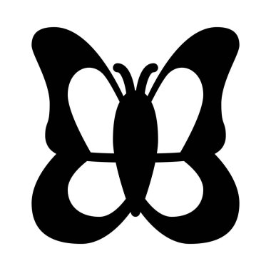 Renkli uçan Kelebek, basit siyah çizgi resimde beyaz arka plan üzerinde