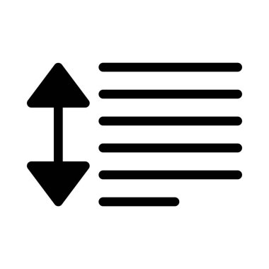 Beyaz arka planda Satır Aralığı Düğmesi