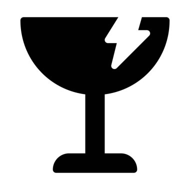 Beyaz arka planda yalıtılmış Kırılgan Nesne İşareti