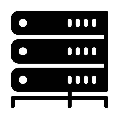 Sunucu modülü yığılmış basit vektör çizim