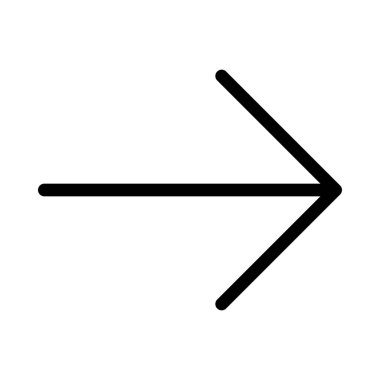 Beyaz arka plan üzerinde sağ ok