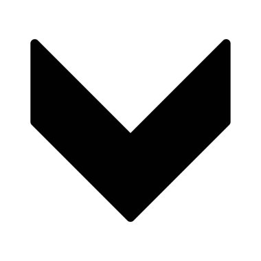 Beyaz arka plan üzerinde Chevron aşağı yön