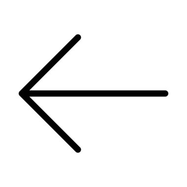 Beyaz arka plan üzerinde sol yan ok