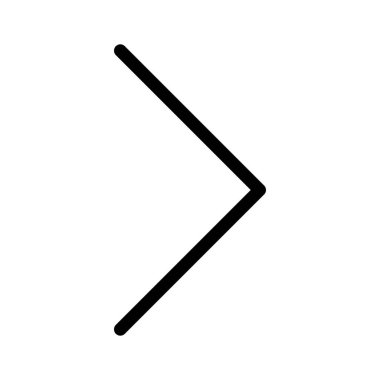 Beyaz arka plan üzerinde tek sağ ok