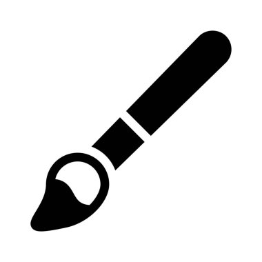 Fırça sanat aracı, basit siyah çizgi resimde beyaz arka plan üzerinde