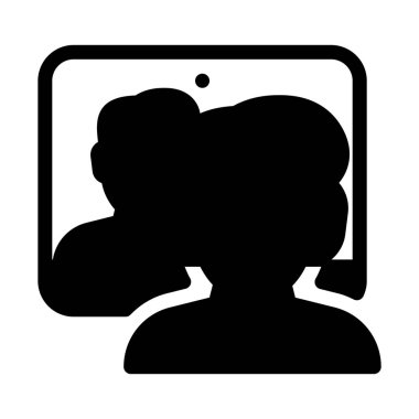 Grup görüntülü görüşme basit vektör çizim