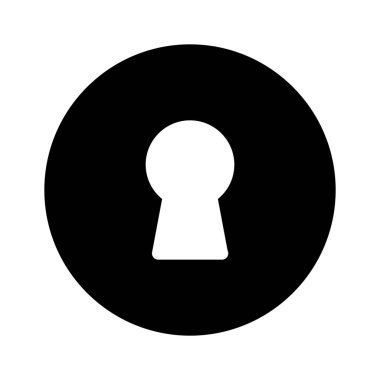 Anahtar deliği simgesi üzerinde beyaz izole