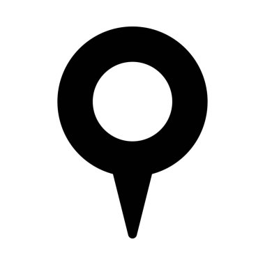 GPS konumu PIN, basit siyah çizgi resimde beyaz arka plan üzerinde