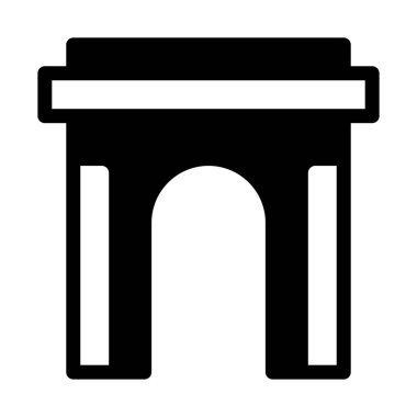 Şehir giriş kapısı simgesi üzerinde beyaz izole 