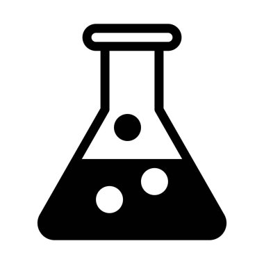 Kimya kabı cam ürünleri, beyaz arka plan üzerinde basit siyah çizgi çizim