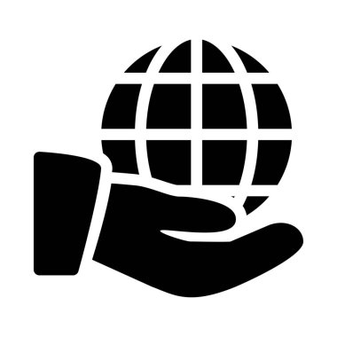 Dünya'ya destek veya Biyo çeşitlilik basit vektör çizim