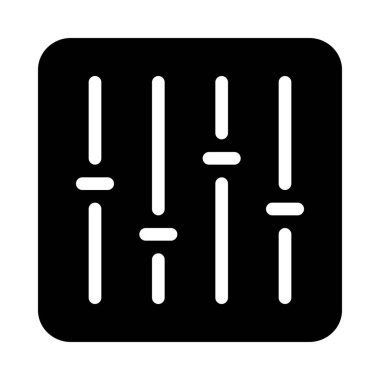 Ses karıştırıcı birimi, basit siyah çizgi resimde beyaz arka plan üzerinde