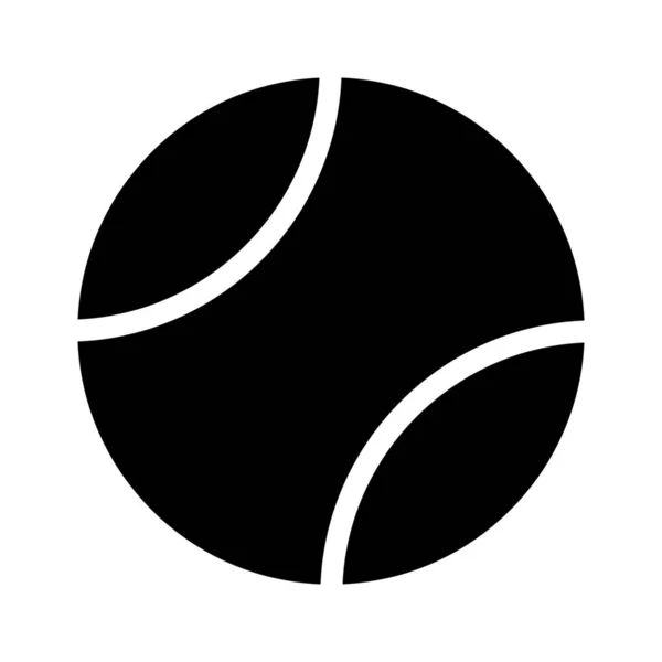 Eenvoudige Vector Afbeelding Teken Van Tennis Bal Geïsoleerd — Stockvector