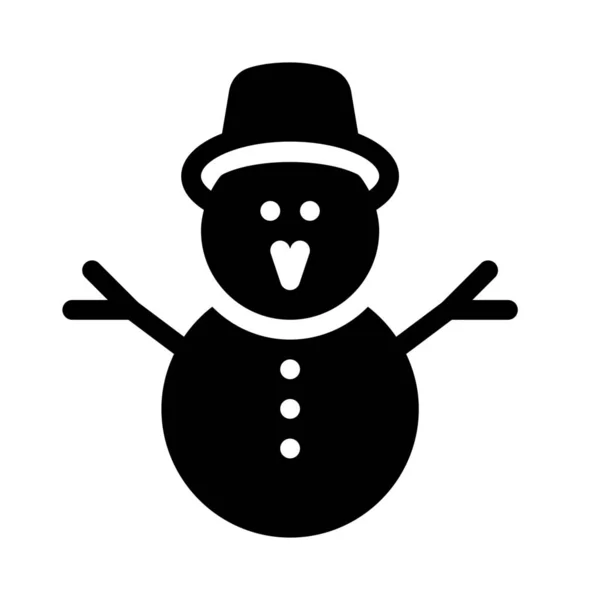 Simple Vector Illustration Snowman — Stock Vector