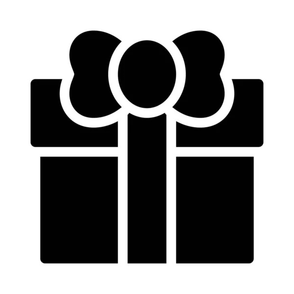 Verpackte Geschenkschachtel Einfache Abbildung Schwarzer Linie Auf Weißem Hintergrund — Stockvektor