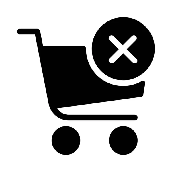 Cancel Delete Cart Icon Isolated White — Stockový vektor