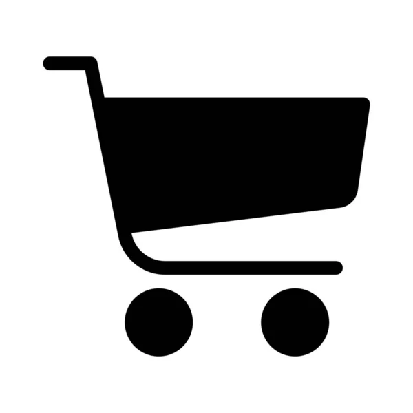 Simple Vector Illustration Shopping Cart Trolley — Stock Vector