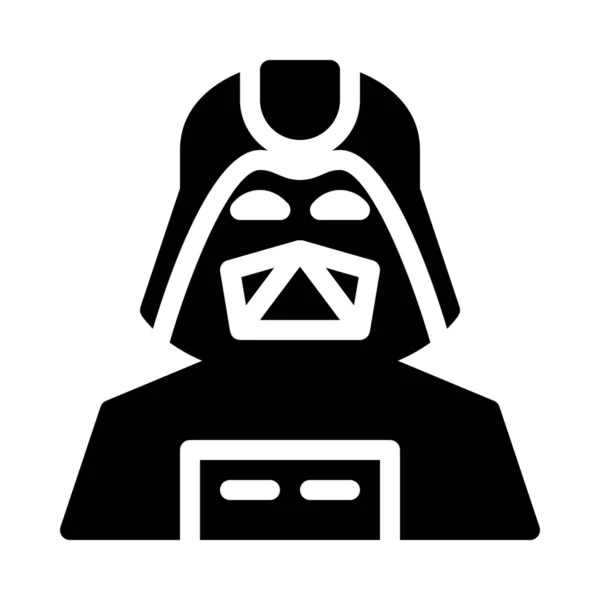 Icona Semplice Illustrazione Vettoriale Del Personaggio Del Film Darth Vader — Vettoriale Stock