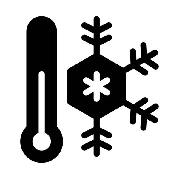 Semplice Segno Illustrazione Vettoriale Congelamento Tempratura Freddo — Vettoriale Stock