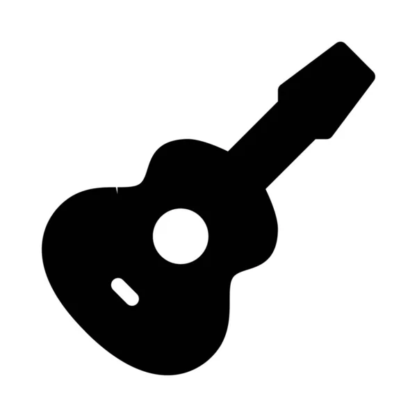 Akustyczna Gitara Białym Tle Ikona Białym Tle — Wektor stockowy
