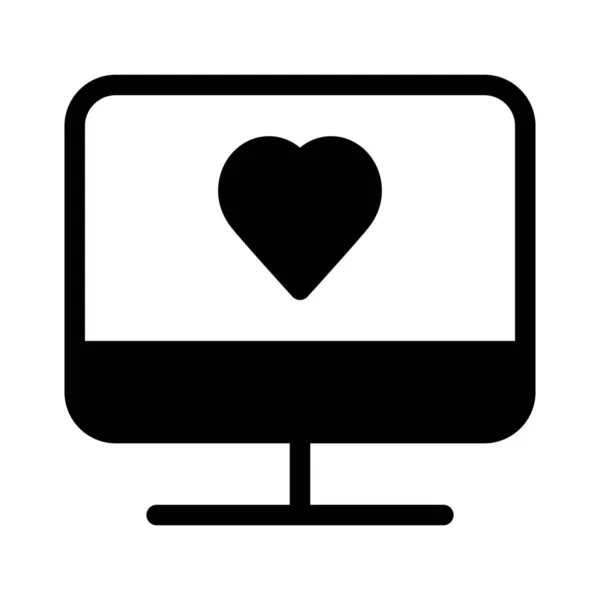 Romantic Chatting Online Simple Illustration Ligne Noire Sur Fond Blanc — Image vectorielle