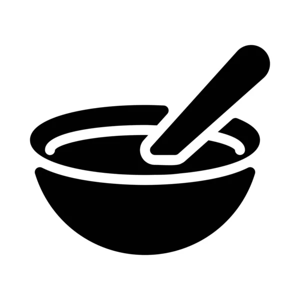 Ilustración Vectorial Simple Sopa Servir Cuenco — Vector de stock