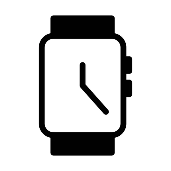 Ilustración Vectorial Simple Cara Del Reloj Cuadrado — Vector de stock