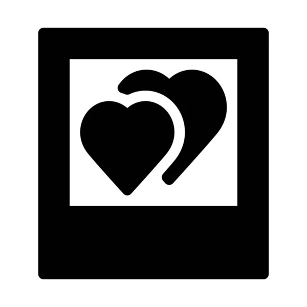 Instant Heart Photo Isolated White Background — Stock Vector