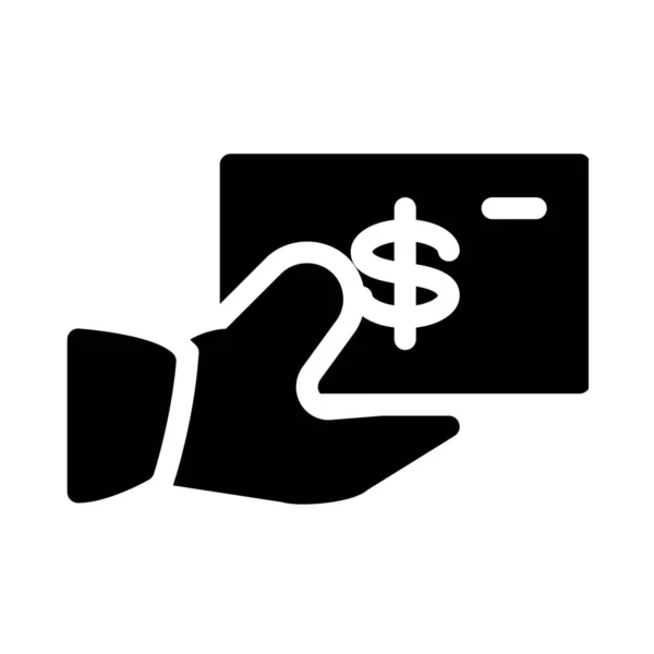 Icono Del Servicio Pago Efectivo Aislado Blanco — Vector de stock