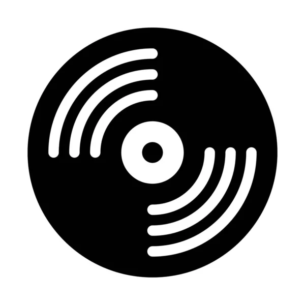 Phonograph Disc Record Icono Aislado Blanco — Archivo Imágenes Vectoriales