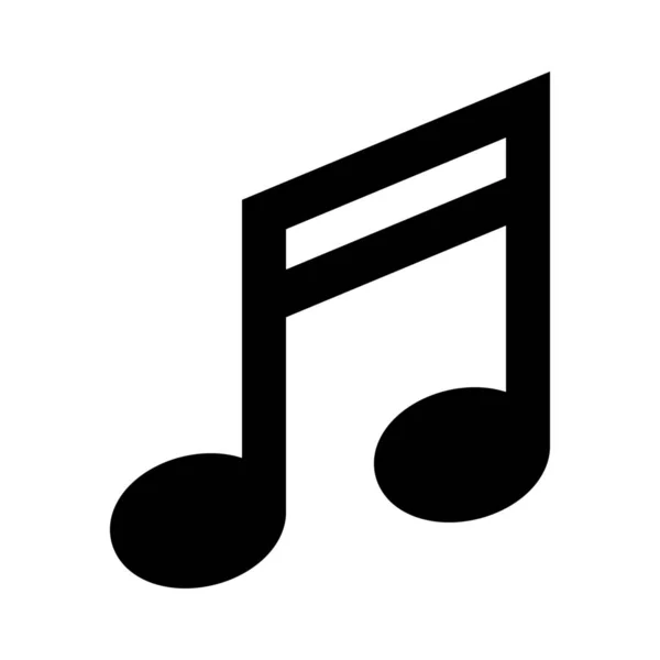 Πλάτος Μουσική Σημείωση Εικονογράφηση Απλή Μαύρη Γραμμή Λευκό Φόντο — Διανυσματικό Αρχείο