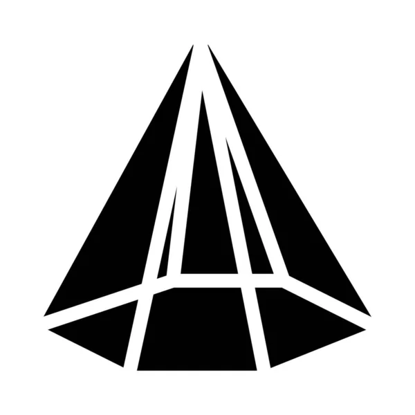 Pirámide Hexagonal Aislada Sobre Fondo Blanco — Vector de stock