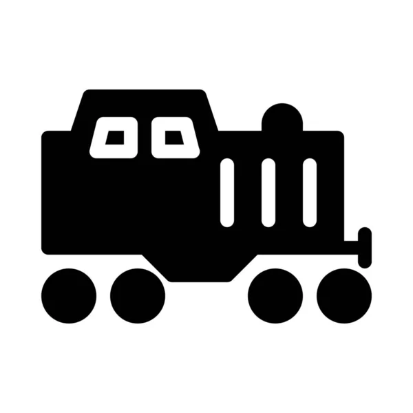 Locomotive Train Engine Simple Illustration Ligne Noire Sur Fond Blanc — Image vectorielle