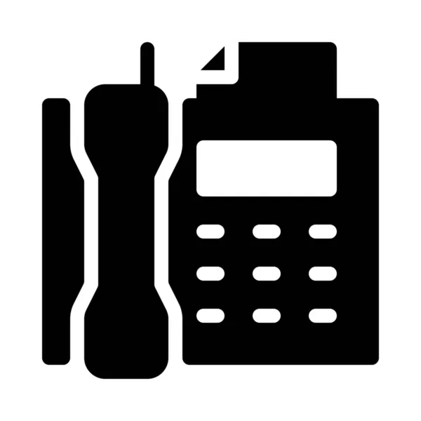 Faks Telefon Beyaz Arka Plan Üzerinde Izole Iletişim — Stok Vektör