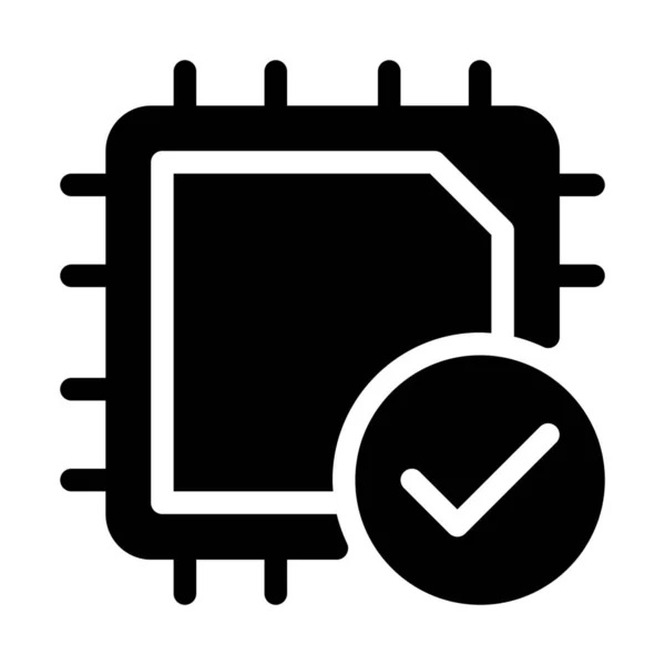 Icono Ilustración Vector Simple Del Dispositivo Cpu Instalado — Vector de stock